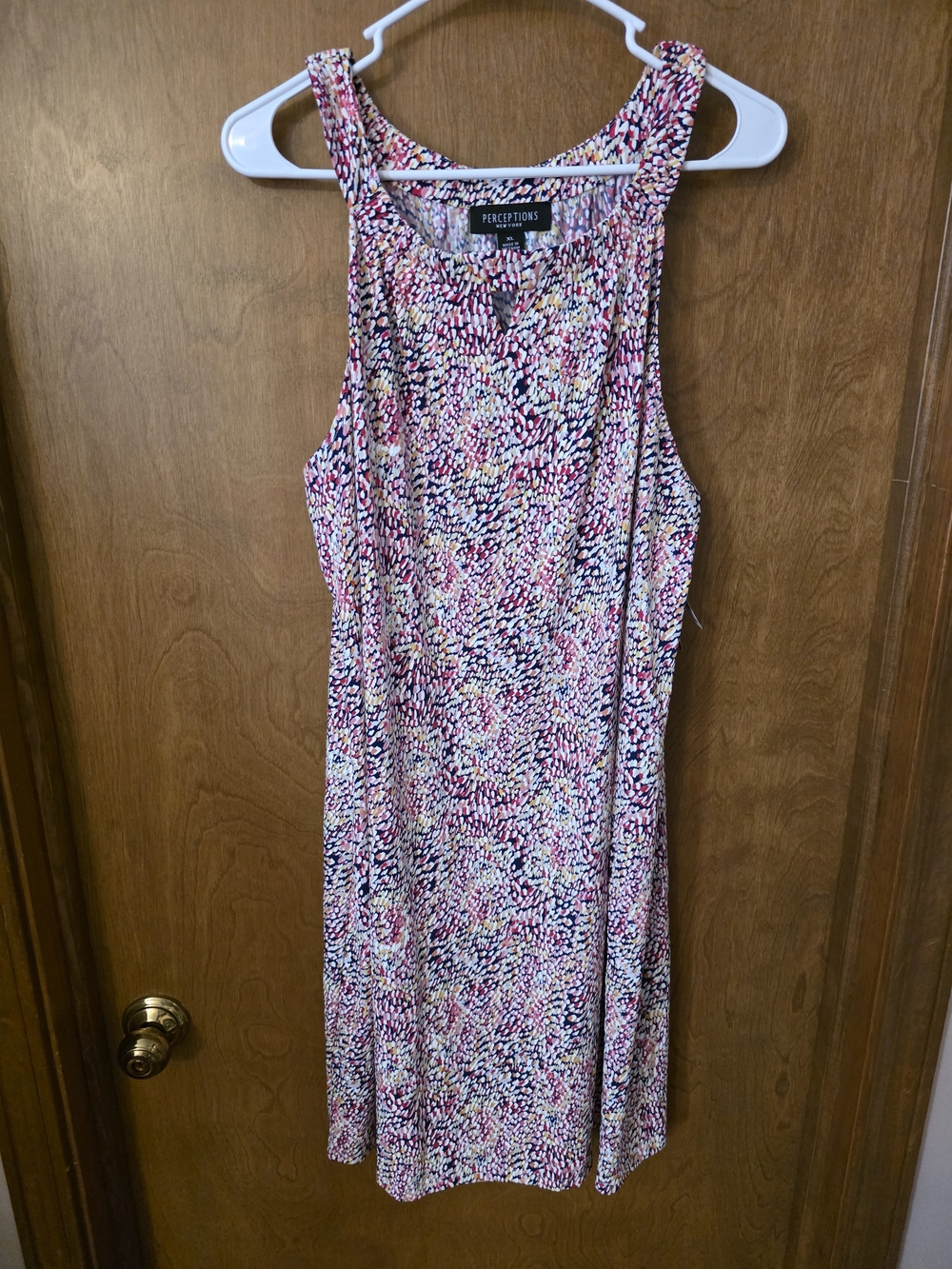 Perceptions Pink Multicolor Printed Sleeveless Midi Dress